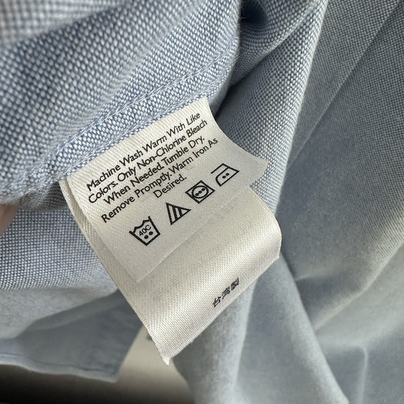 Eddie Bauer Men Button Up Shirt Medium Blue Chambray Denim Long Sleeve 2000s - Picture 5 of 7